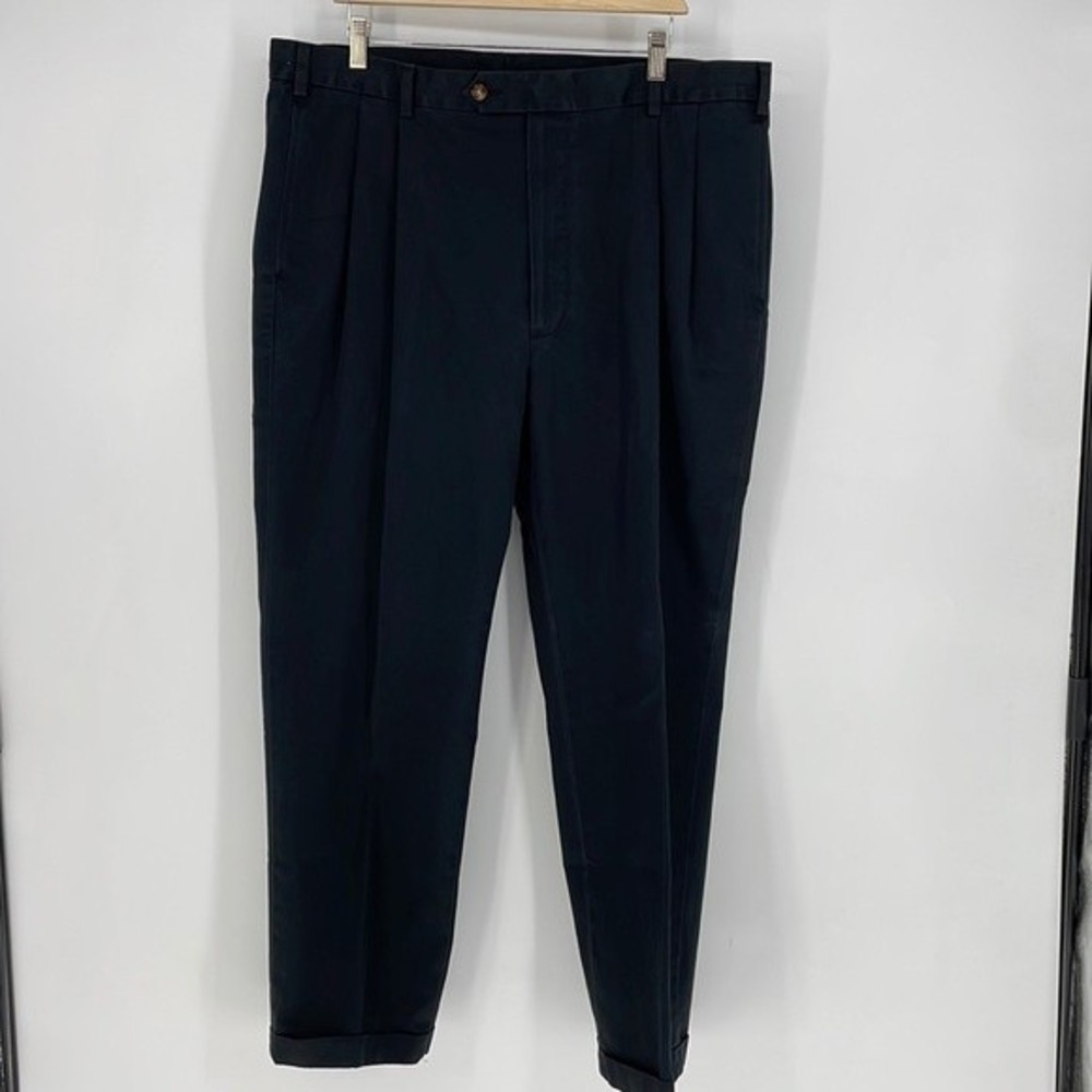 JOS. A BANK pleated front cotton chino trouser pants black size 40 x 30 men's - Picture 2 of 7